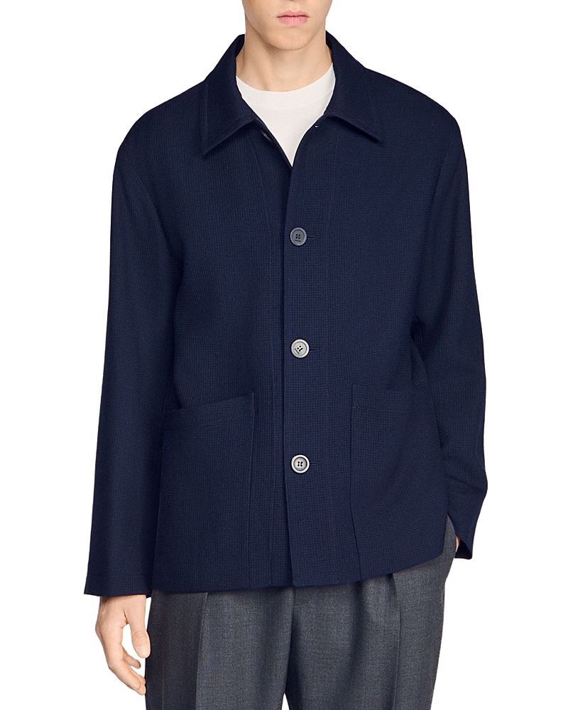Sandro Henry Buttoned Wool Worker Jacket