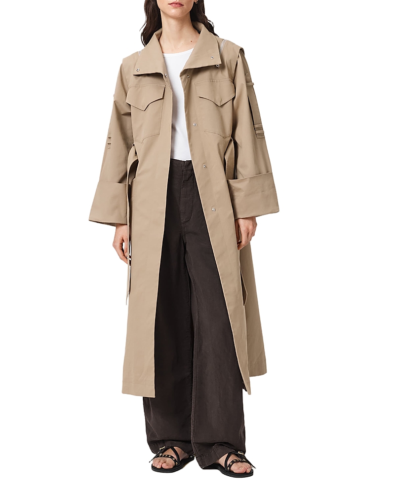 Allsaints Clayton Stand Collar Trench Coat