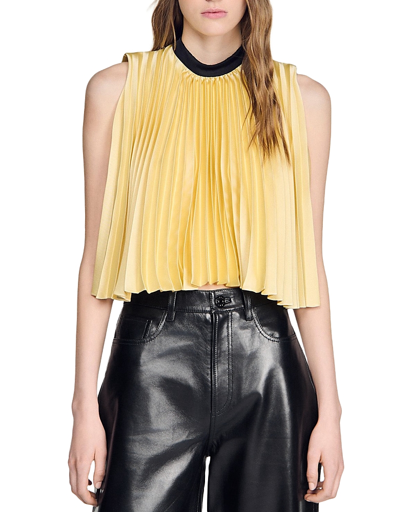 Sandro Pleated Tie Back Top
