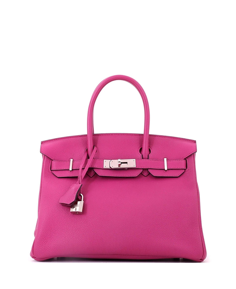 Pre-Owned HERMES Birkin 30 Handbag Pink Togo with Palladium Hardware