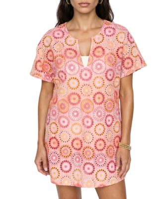 Joyce Tunic Dress in Coral Multi
