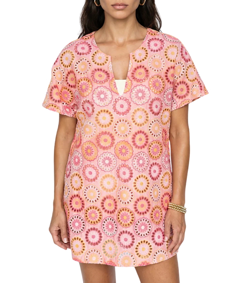 Hermoza Joyce Tunic Dress in Coral Multi
