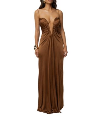Auric Deep Plunge Maxi Dress