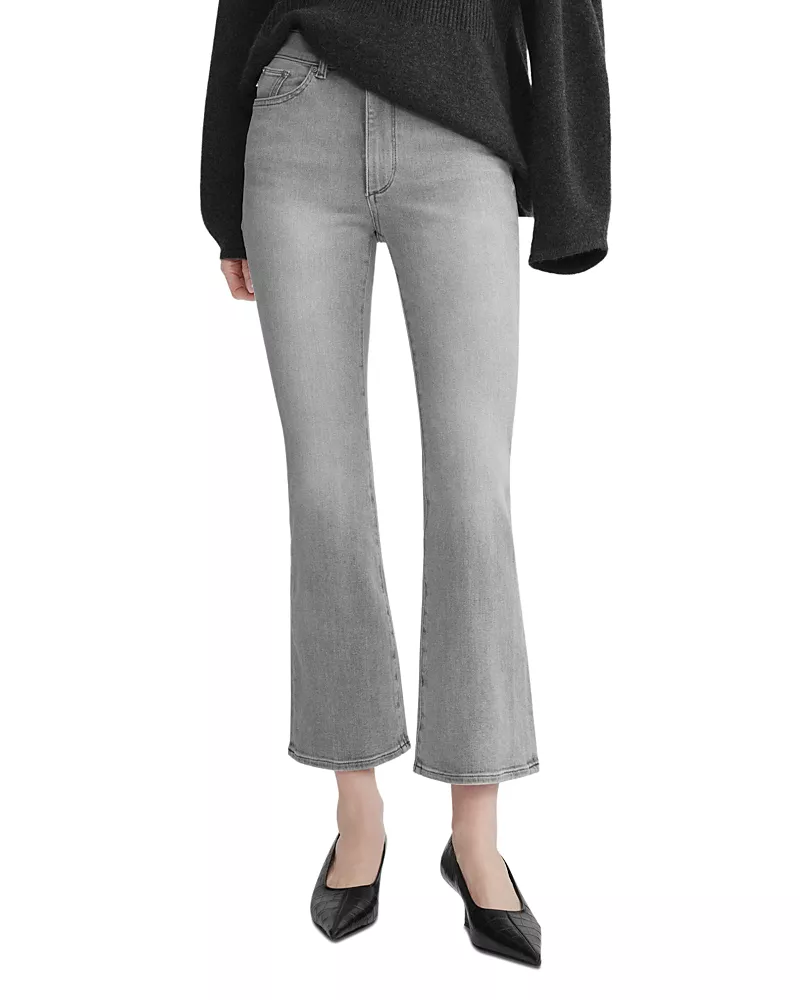 DL1961 Bridget Bootcut High-Rise Instasculpt Cropped Jeans in Light Smoke