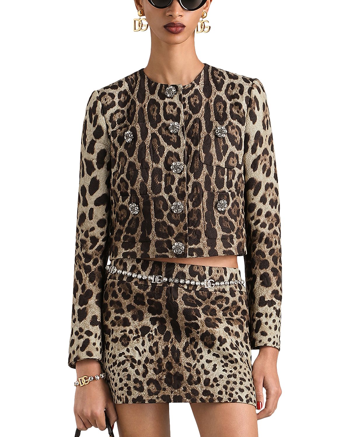 Dolce & Gabbana Printed Brocade Single Breasted Jacket