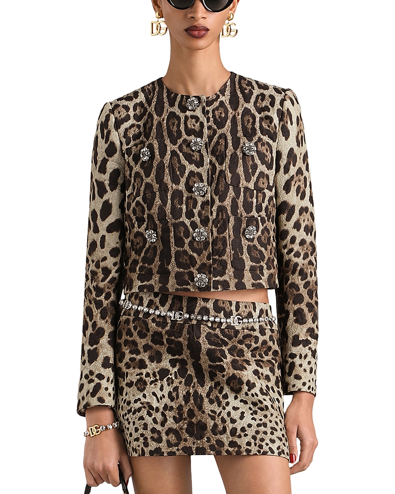 Dolce & Gabbana Printed Brocade Single Breasted Jacket