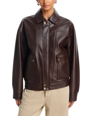 Ashland Faux Leather Bomber Jacket