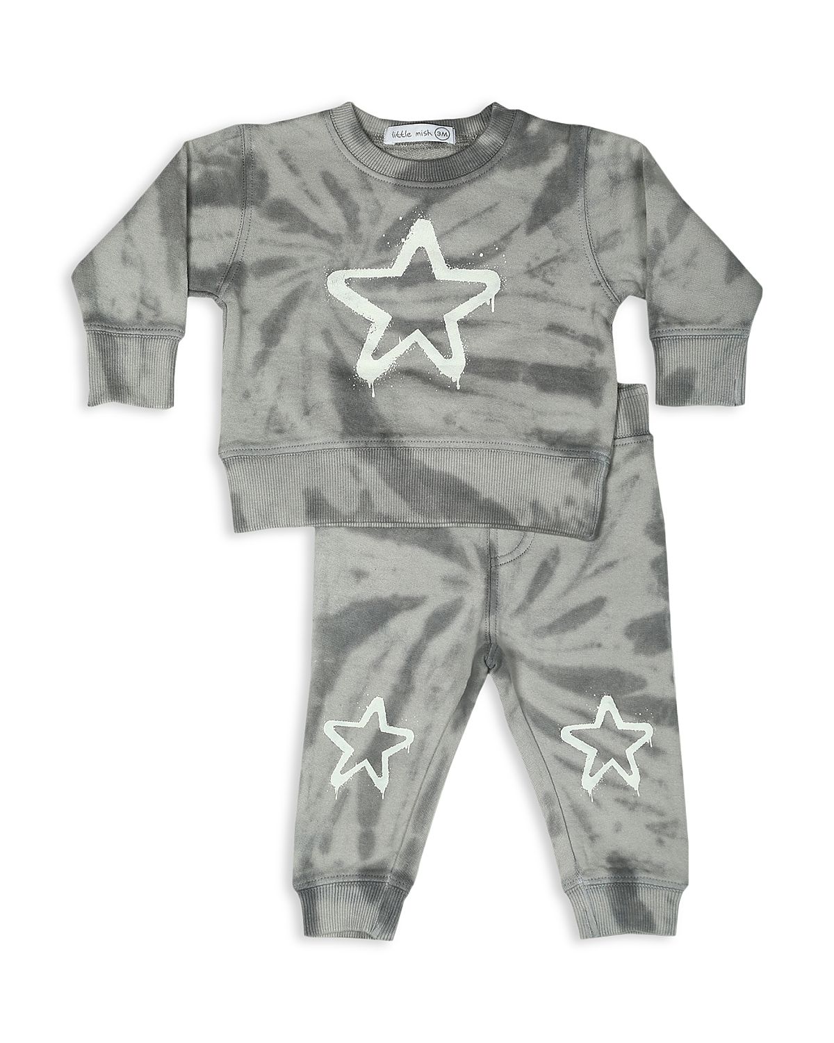Little Mish Boys' Tie Dyed Star French Terry Top & Pants Set - Little Kid