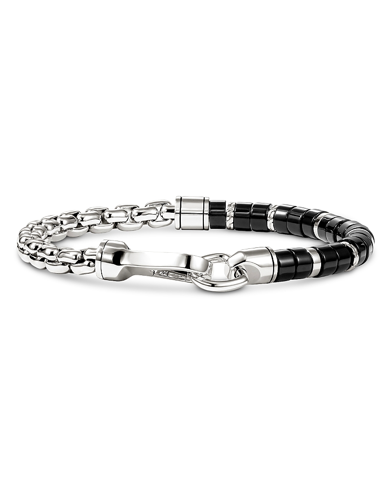 John Hardy Sterling Silver Heishi Onyx Half Beaded Bracelet