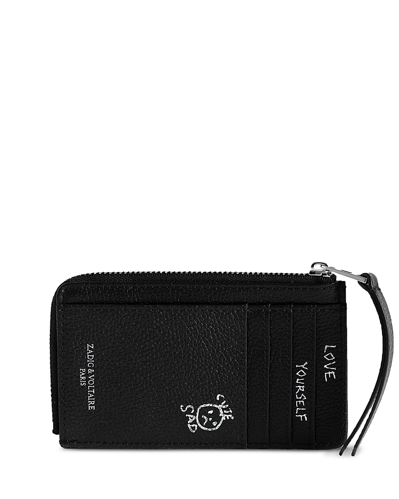 Zadig & Voltaire Arty Tag Grained Leather Card Case
