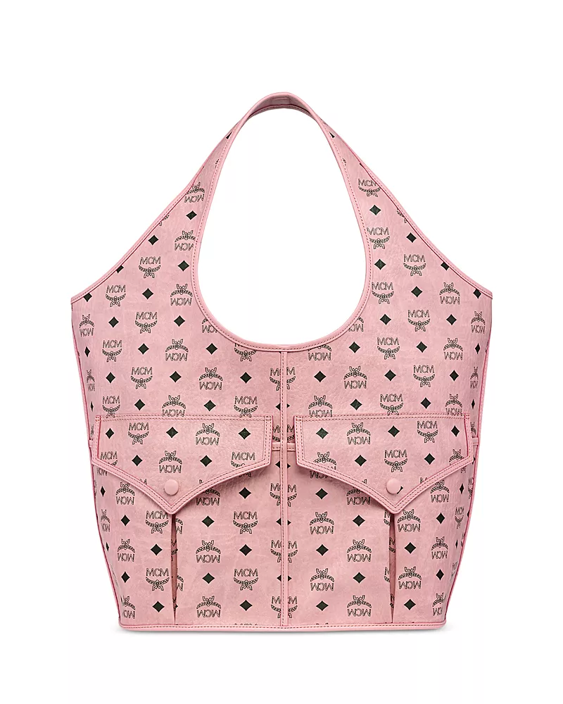 Mcm Leni Visetos Canvas Shopper Bag