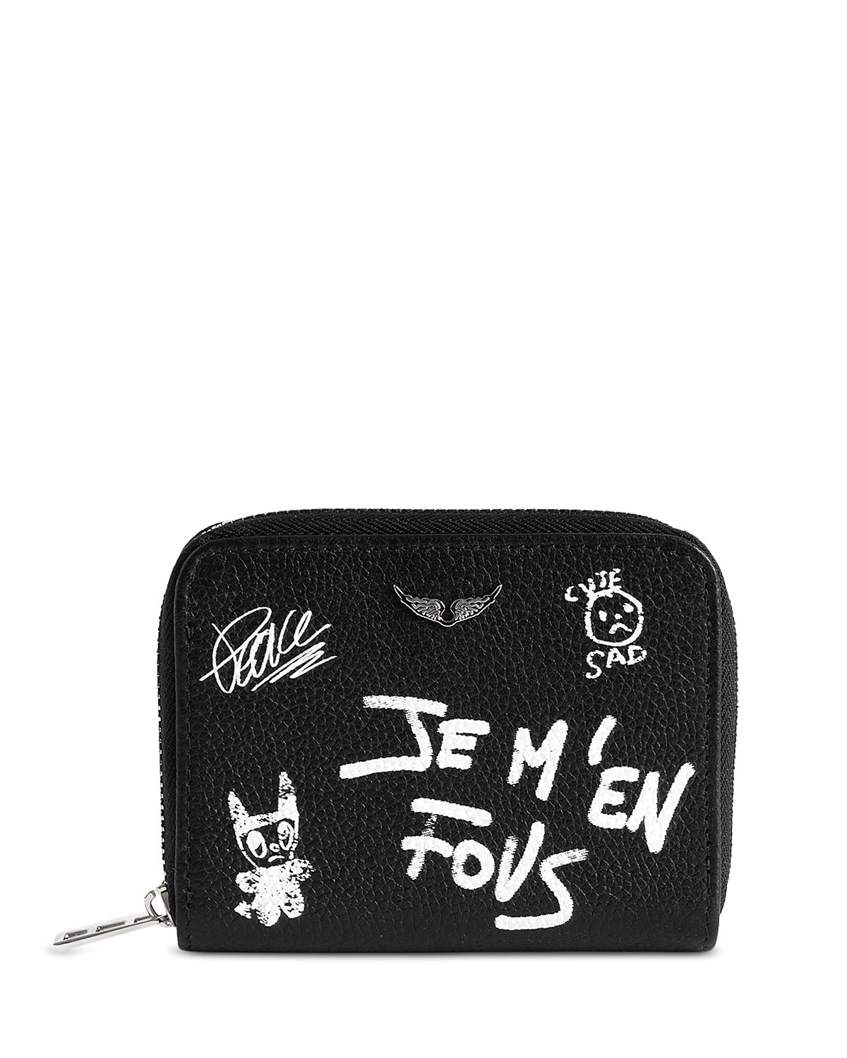 Zadig & Voltaire Arty Tag Mini Grained Leather Coin Purse