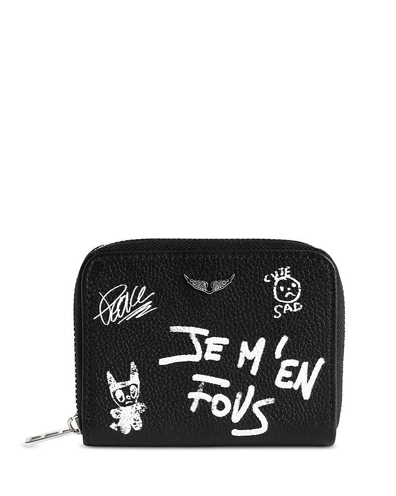Zadig & Voltaire Arty Tag Mini Grained Leather Coin Purse