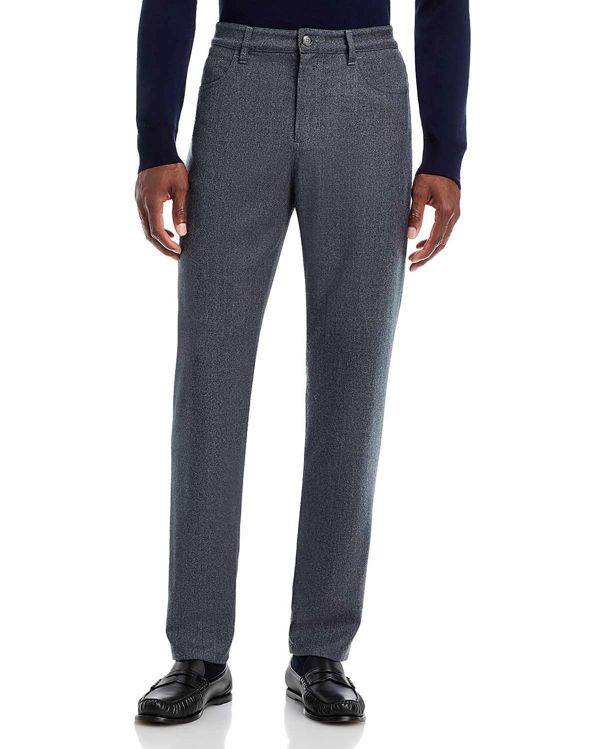 Canali Regular Fit Flannel Five Pocket Trousers