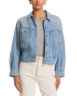 The Fly Away Fringed Jean Jacket in Sparkle Emergency Kit