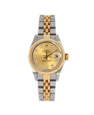Oyster Perpetual Datejust Automatic Watch in Stainless Steel and Gold with Diamond Markers 26mm