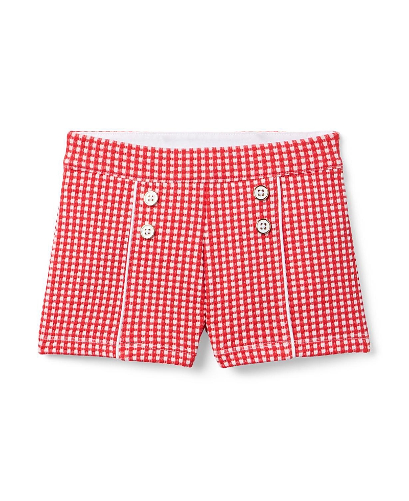 Janie and Jack Girls' Gingham Jacquard Short - Baby, Little Kid, Big Kid
