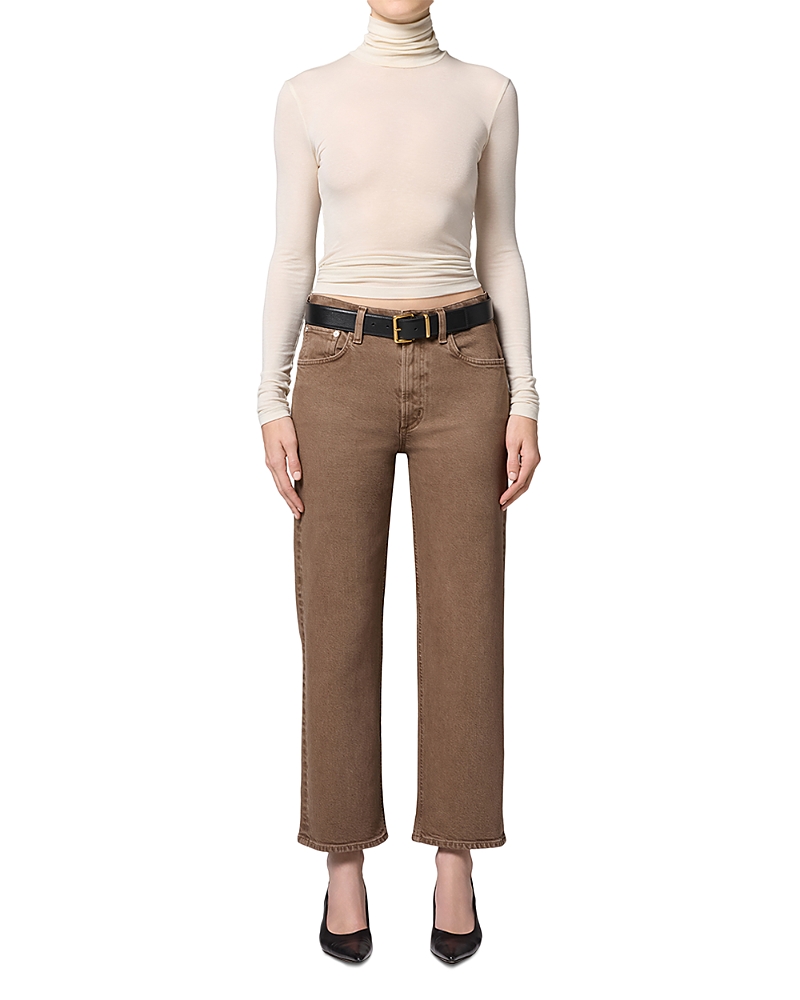 Citizens of Humanity Petites Palma High Rise Straight Jeans in Cocoa
