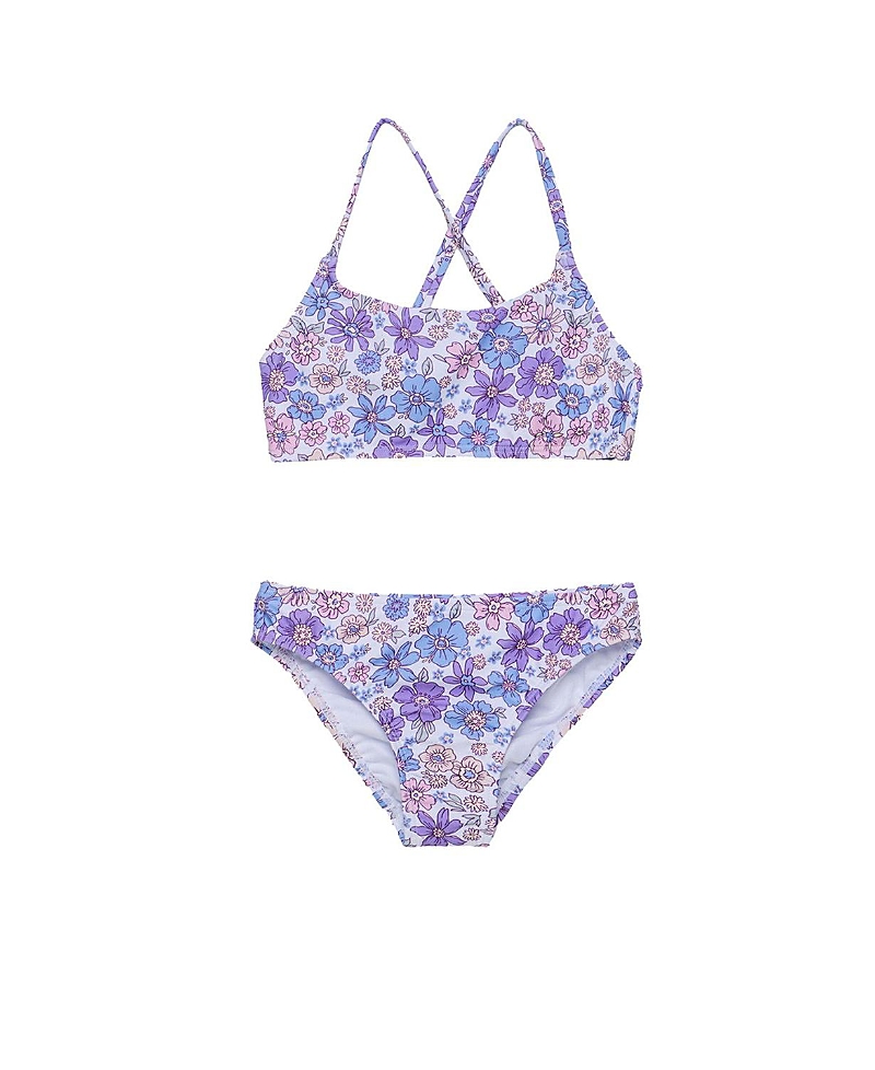 Gottex Kids Girls' Vintage-Like Flower Criss Cross Strap Swim Set - Little Kid, Big Kid
