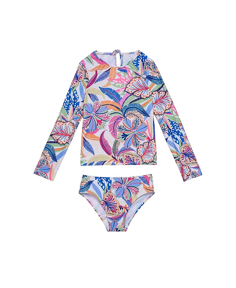 Gottex Kids Girls' Tropic Fun Long Sleeve Rash Guard Set - Little Kid, Big Kid