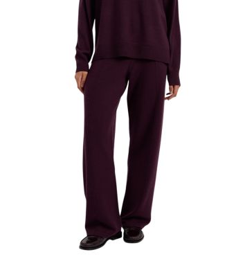  Women's Wool Cashmere Wide Leg Track Pants