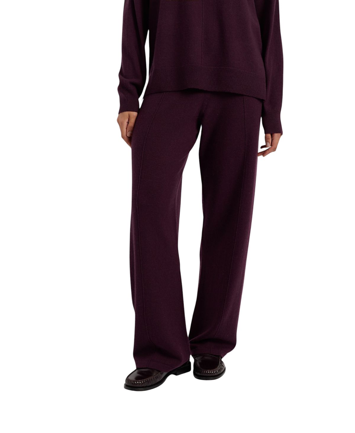 Chinti & Parker Women's Wool Cashmere Wide Leg Track Pants