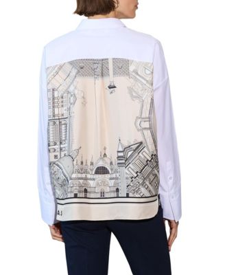 Sirene Poplin Shirt Venice Print Scarf Back