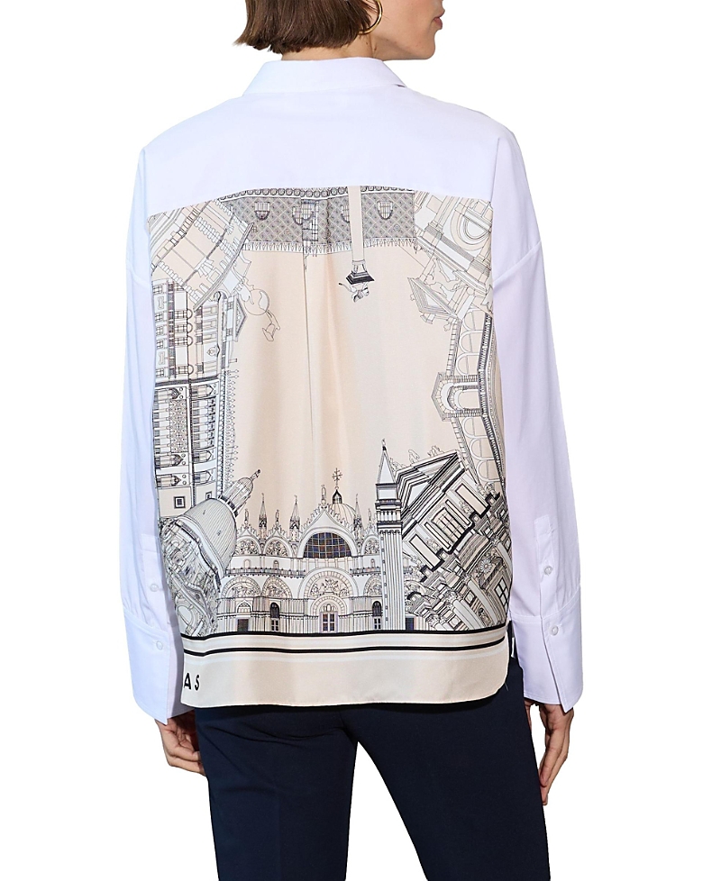 Callas Milano Sirene Poplin Shirt Venice Print Scarf Back