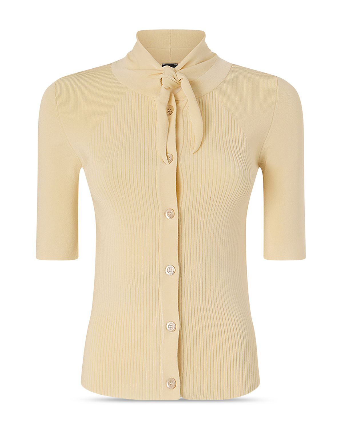 Pinko Coperto Tie Neck Button Front Top