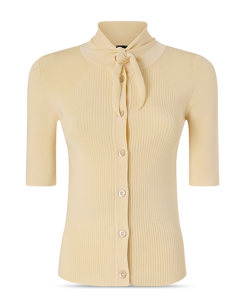 Pinko Coperto Tie Neck Button Front Top
