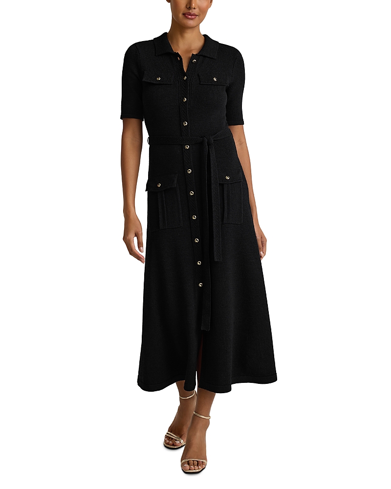 St. John Legacy Crepe Wool Blend Shirt Dress