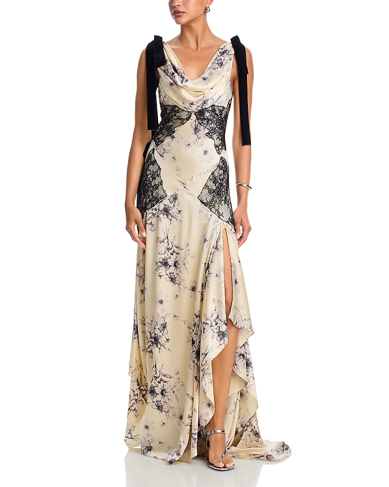 Cinq a Sept Antonella Hand Sketched Floral Silk Dress