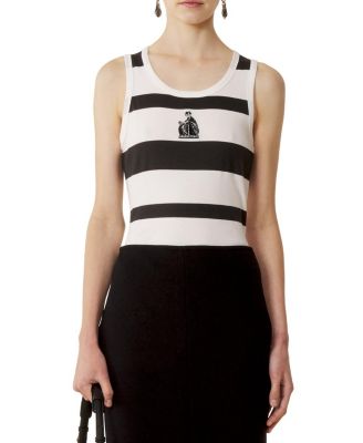 Cotton Jersey Mother And Daughter Embroidered Ribbed Tank Top