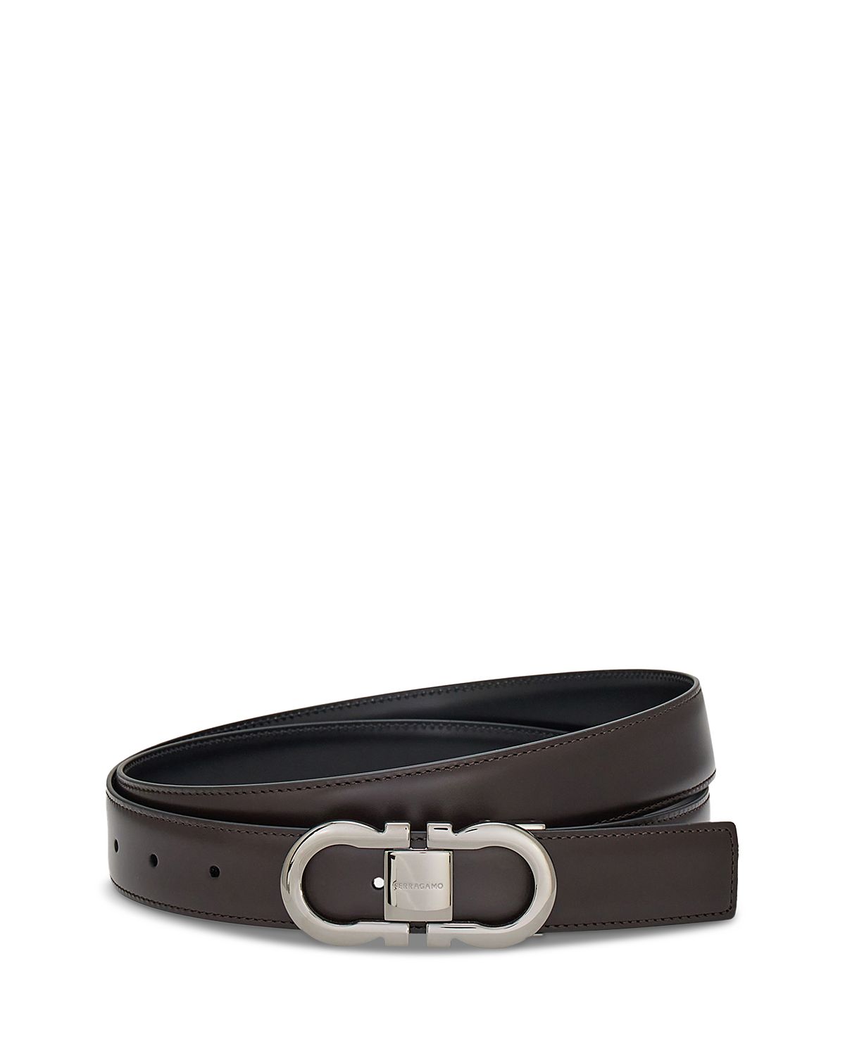 Ferragamo Men's Double Gancini Reversible Leather Belt