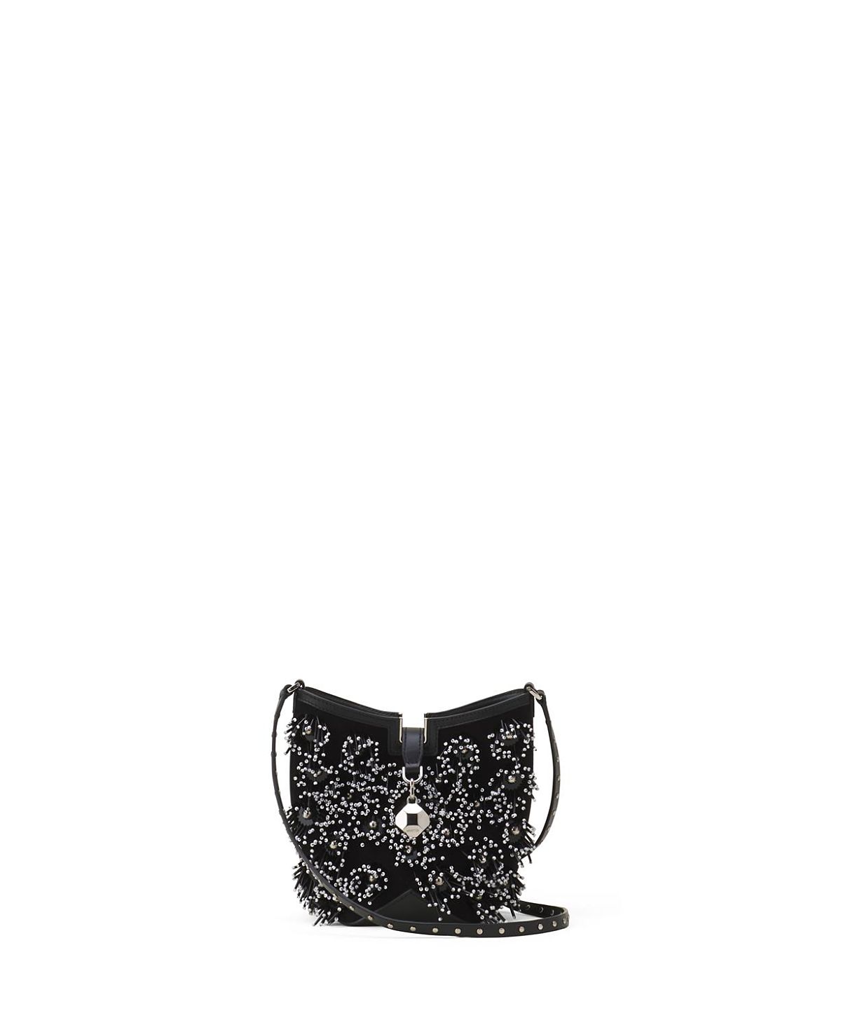 Lanvin Catch Embroidered Leather Bucket Bag