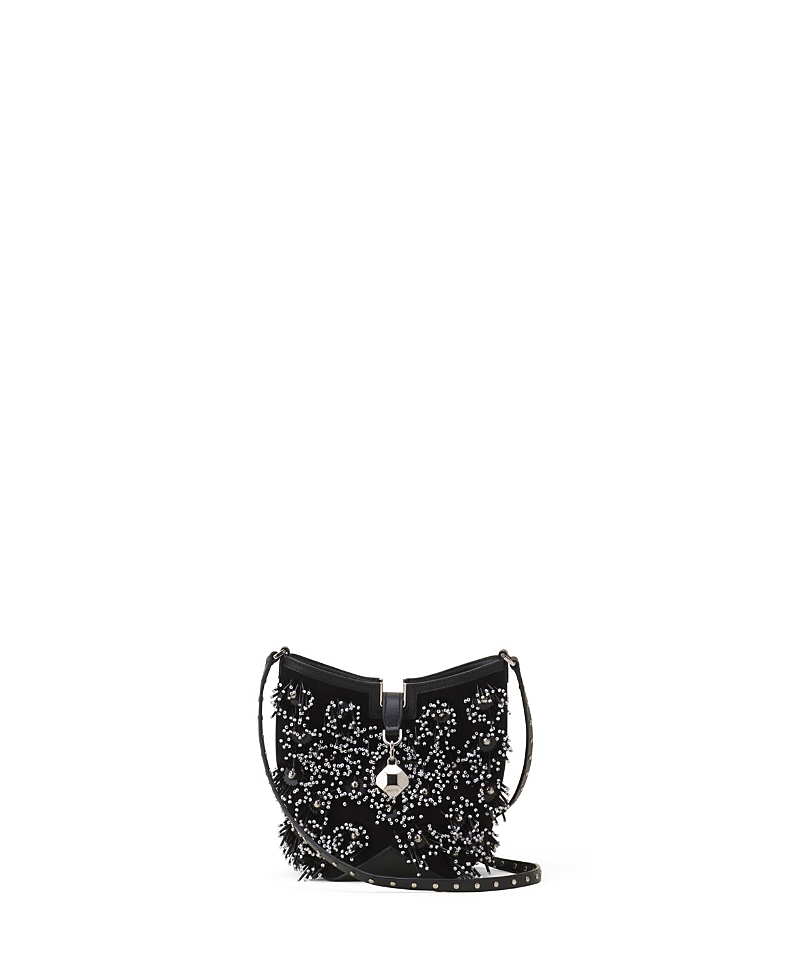 Lanvin Catch Embroidered Leather Bucket Bag