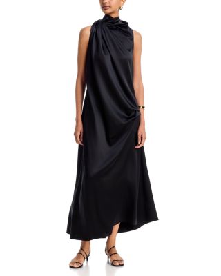 Kate Silk Mock Neck Midi Dress