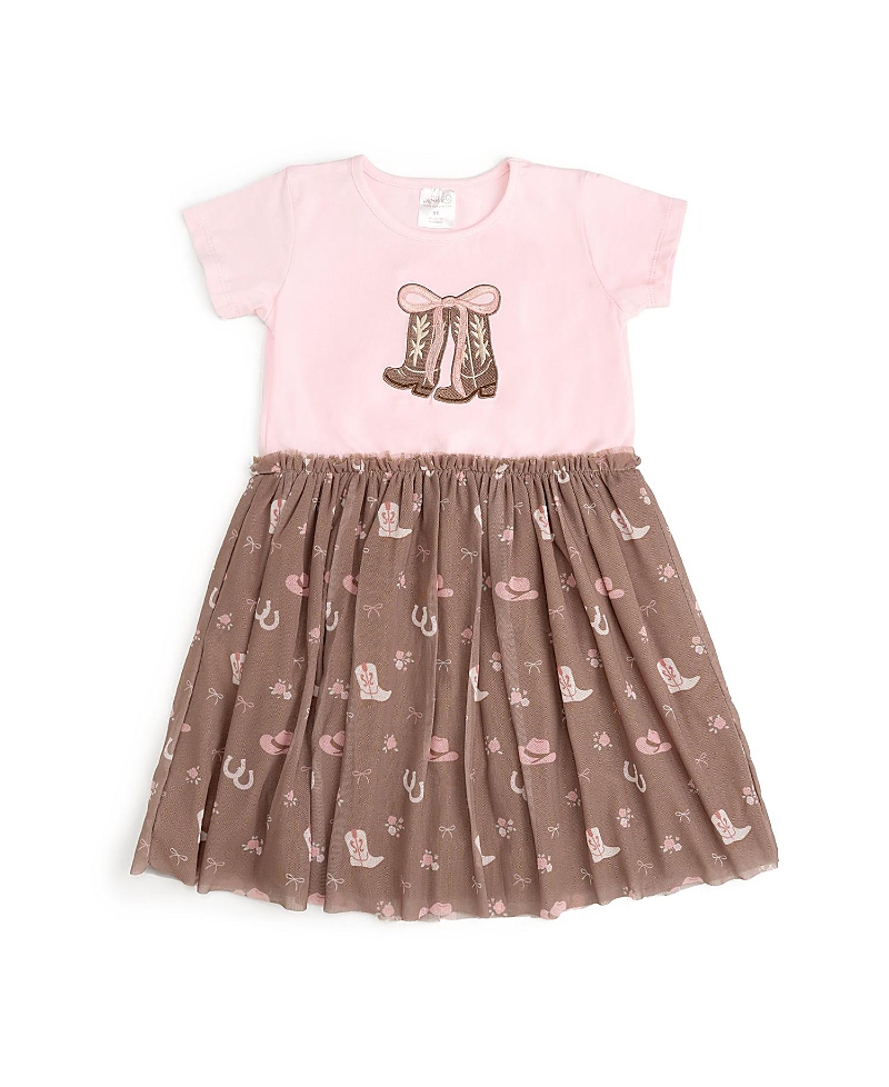 Sweet Wink Girls' Howdy Darling Western Short Sleeve Tutu Dress - Baby, Little Kid, Big Kid