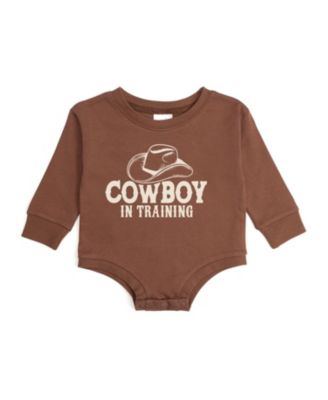 Boys' Cowboy in Training Western Long Sleeve Romper - Baby