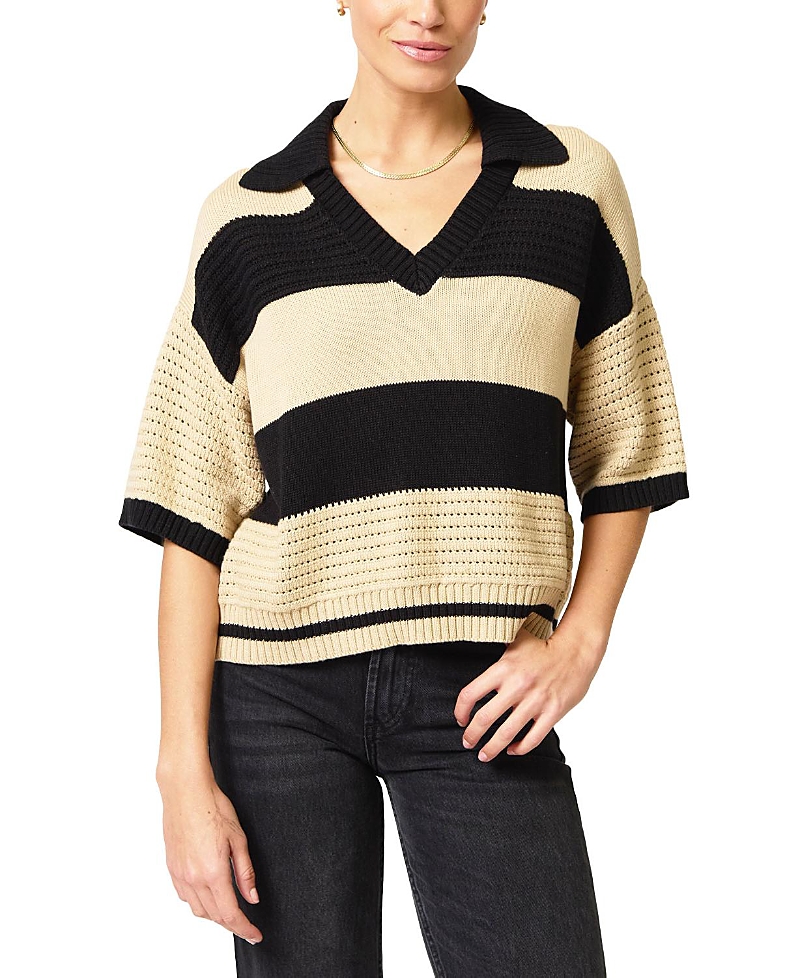 Central Park West Women's Dean Mixed Stitch Rugby Sweater