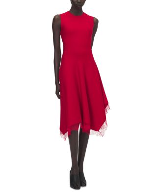 Lace Trim Asymmetrical Dress