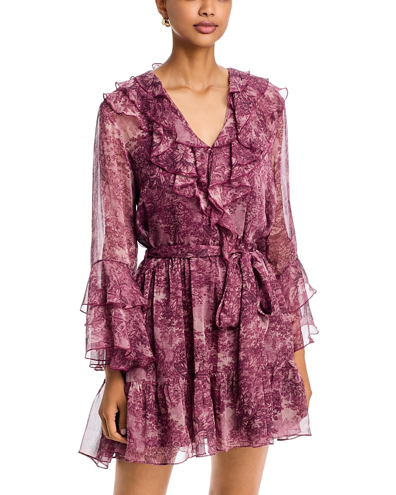 Aqua Ruffle 3/4 Sleeve Mini Dress - Exclusive
