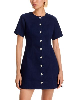 Denim Short Sleeve Mini Dress - Exclusive
