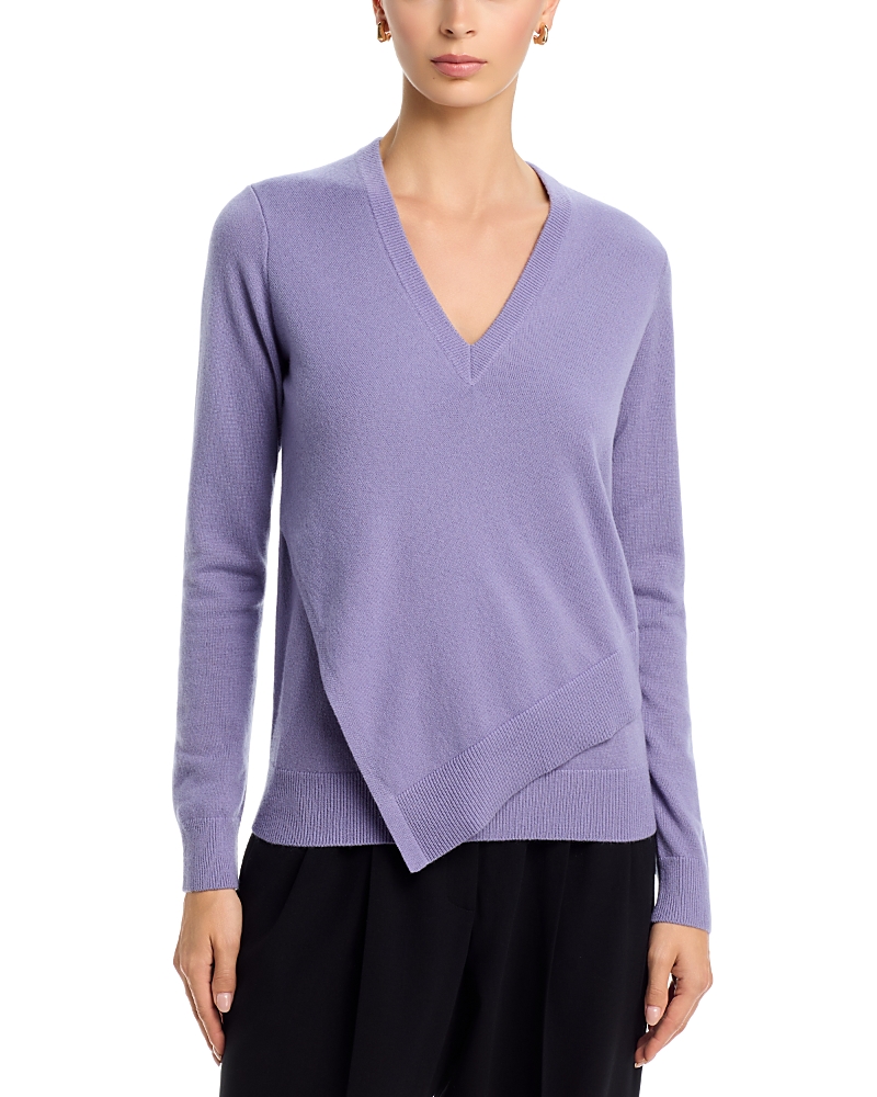 Michael Kors Collection Cashmere Asymmetric V Neck Pullover