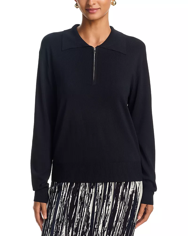 Brandon Maxwell Keaton Quarter Zip Sweater