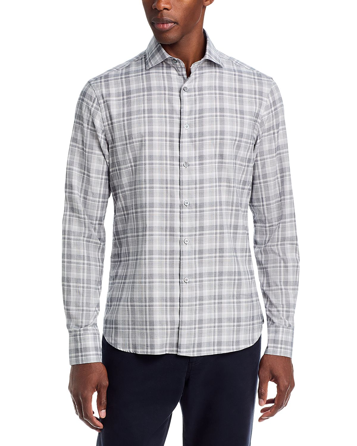 Canali Allover Plaid Sportshirt
