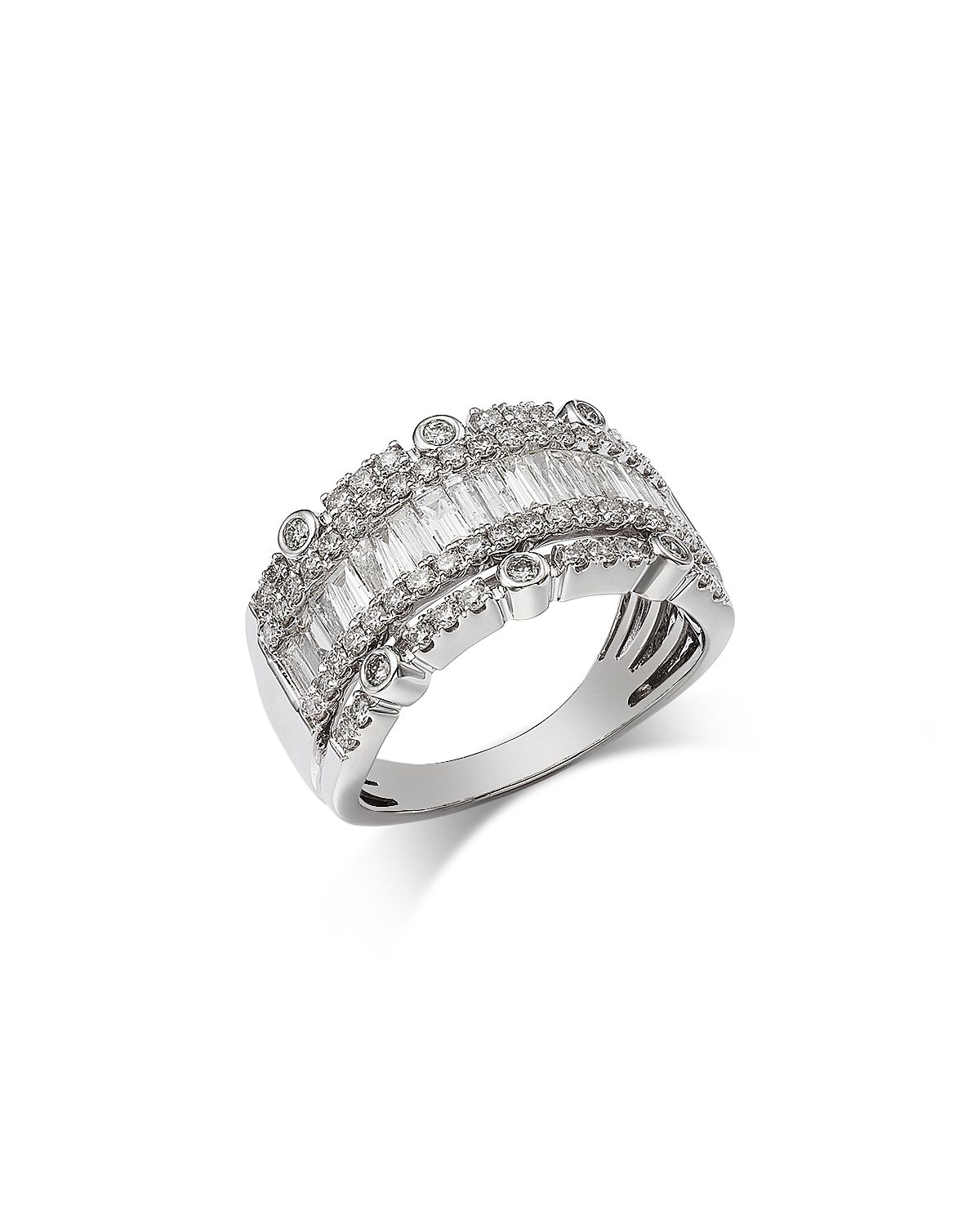 Bloomingdale's Fine Collection Diamond Round & Baguette Band Ring