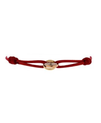  Trinity On Cord Bracelet Silk Cord with 18K Tricolor Gold