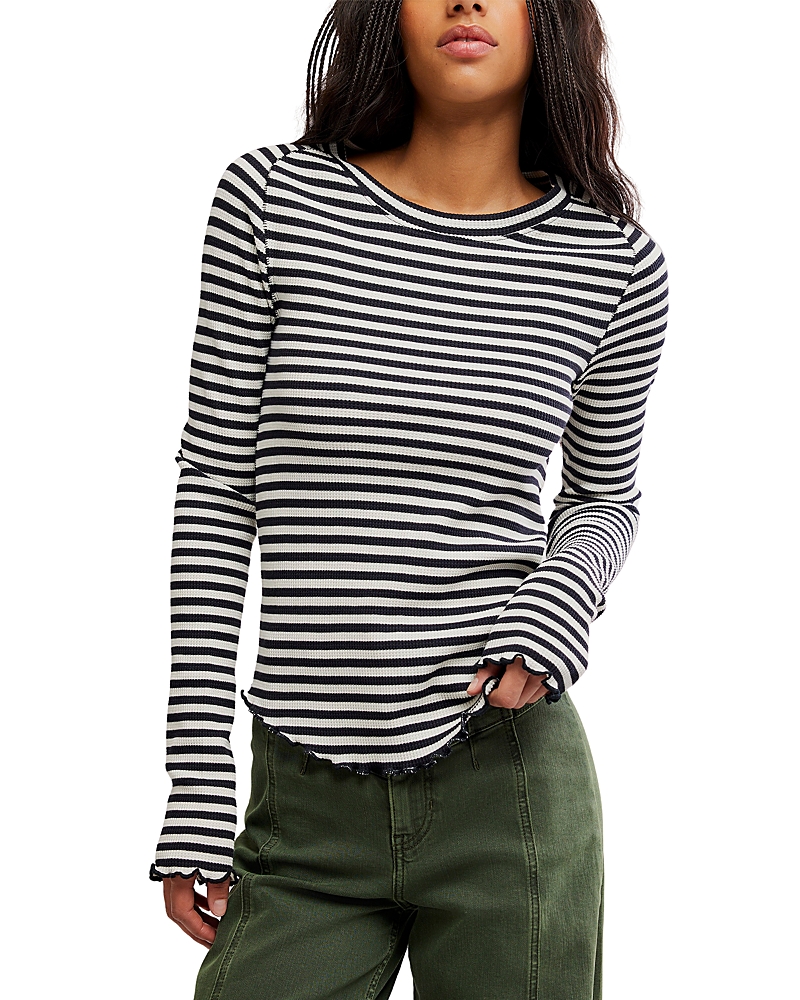 Free People Easy Does It Striped Crewneck Tee