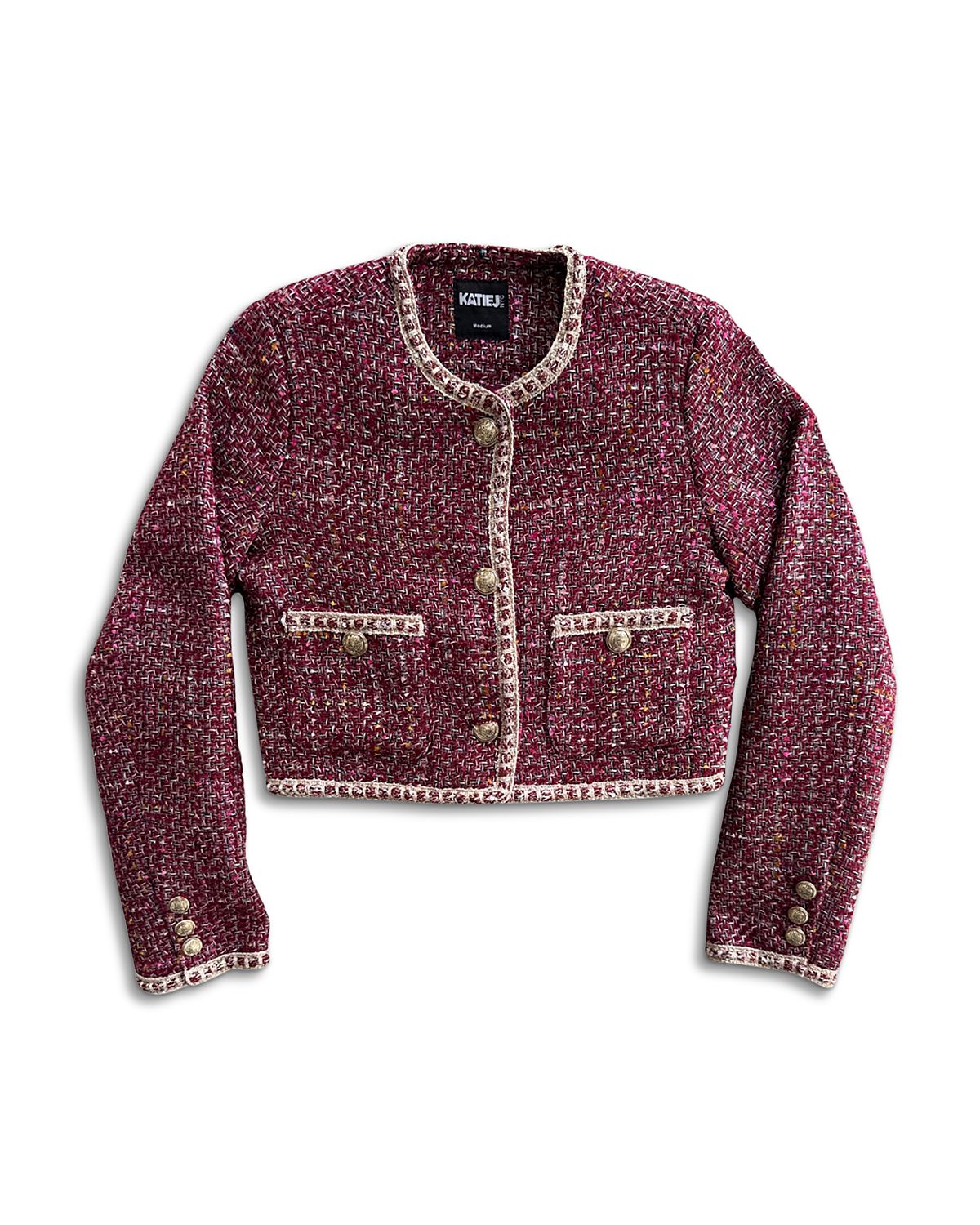 KatieJnyc Girls' Boucle Crop Jacket - Big Kid